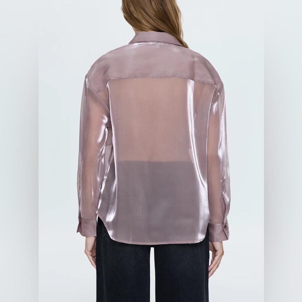 Pistola Miranda Sheer Shirt - Pink Plum - Picture 3 of 5
